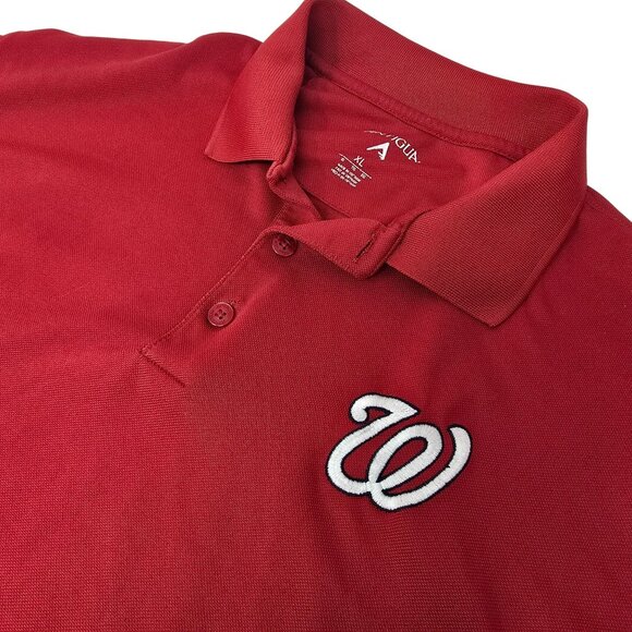 Antigua Washington Nationals Red Polo Shirt XL 100% Polyester Embroidered Logo‎ - Picture 1 of 7